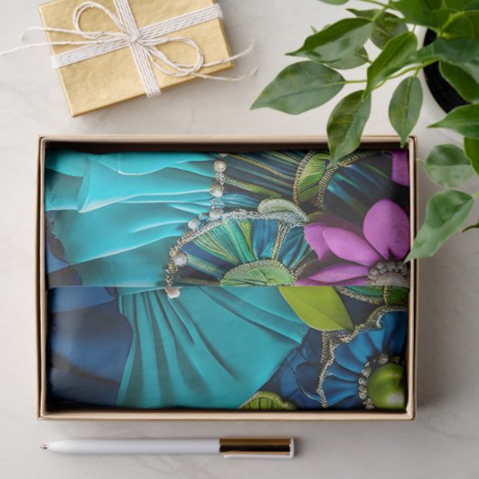 Kleurrijke Floral Fabric Art Tissue Papier (Geschenk)