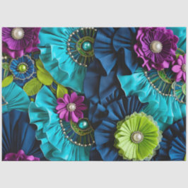 Kleurrijke Floral Fabric Art Tissue Papier