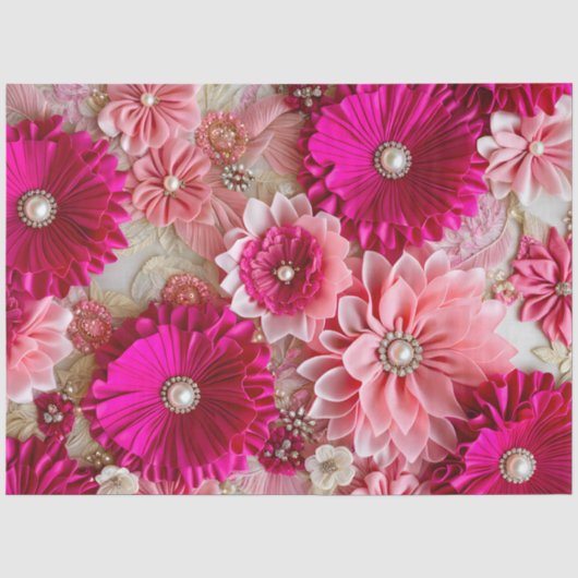 Kleurrijke Floral Fabric Art Tissue Papier (Voorkant)