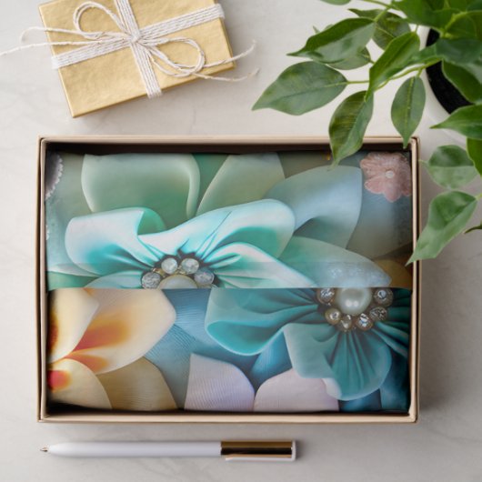 Kleurrijke Floral Fabric Art Tissue Papier (Geschenk)