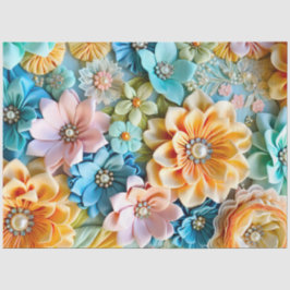Kleurrijke Floral Fabric Art Tissue Papier