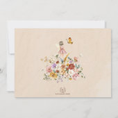 Kleurrijke Floral Fairy Prinses 4e Verjaardag Foto Kaart (Achterkant)