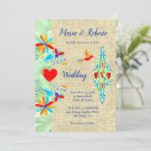 Kleurrijke Floral Fiesta Kolibrie Mexicaanse bruil Kaart (Staand voorkant)