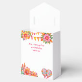 Kleurrijke Floral Fiesta Mexicaans Baby shower Bedankdoosjes (Geopend)