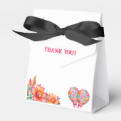 Kleurrijke Floral Fiesta Mexicaans Baby shower Bedankdoosjes (Voorkant Zijde)