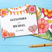 Kleurrijke Floral Fiesta Mexicaanse bruiloft Gastenboek