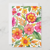 Kleurrijke Floral Fiesta Mexicaanse bruiloft Kaart (Achterkant)