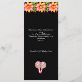 Kleurrijke Floral Fiesta Mexicaanse bruiloft menu (Achterkant)