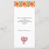 Kleurrijke Floral Fiesta Mexicaanse bruiloft menu (Achterkant)