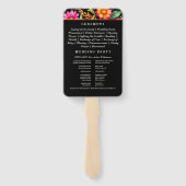 Kleurrijke Floral Fiesta Mexicaanse bruiloft progr Handwaaier (Achterkant)