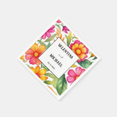 Kleurrijke Floral Fiesta Mexicaanse bruiloft Servet (Hoek)