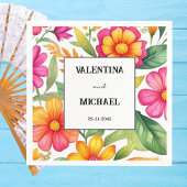 Kleurrijke Floral Fiesta Mexicaanse bruiloft Servet