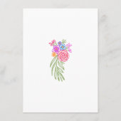 Kleurrijke Floral Fiesta Wedding Details Informatiekaartje (Achterkant)