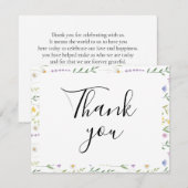 Kleurrijke Floral Flat Dank u kaart (Voorkant / Achterkant)