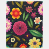 Kleurrijke Floral Fleece Deken (Voorkant)