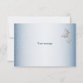 Kleurrijke Floral Garden Blue Shiny Glitter Weddin Bedankkaart (Achterkant)