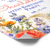 Kleurrijke Floral Garden Tea Party Verjaardag Welk Poster (Hoek)