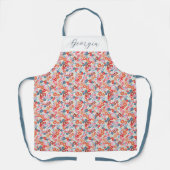 Kleurrijke Floral gepersonaliseerde naam Schort (Voorkant)