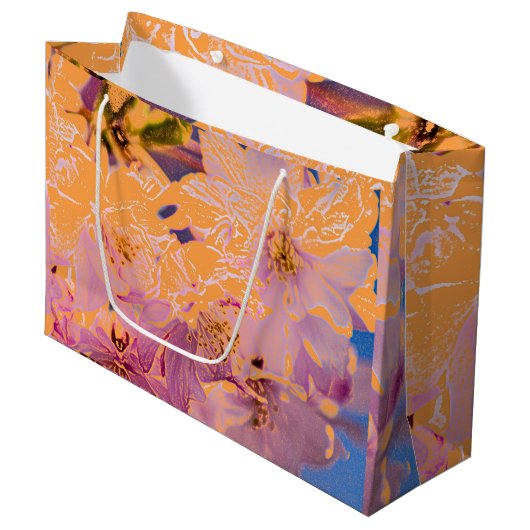 Kleurrijke Floral Groot Cadeauzakje (Voorkant Gekanteld)