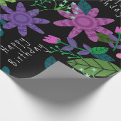  kleurrijke Floral Happy Birthday Cadeaupapier (Hoek)