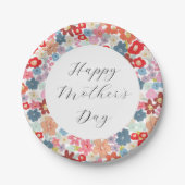 Kleurrijke Floral Happy Moederdag Brunch Party Papieren Bordje (Voorkant)