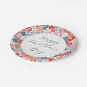 Kleurrijke Floral Happy Moederdag Brunch Party Papieren Bordje (Gekanteld)