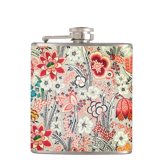 Kleurrijke Floral Heupfles (Voorkant)