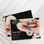 Kleurrijke Floral | Horizontaal zwart Vrijgezellen Kaart