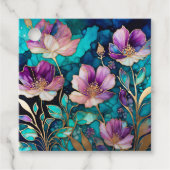 Kleurrijke Floral Ink Art Gift Labels (Voorkant)