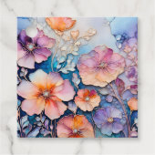 Kleurrijke Floral Ink Art Gift Labels (Voorkant)