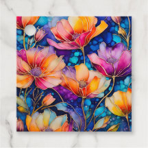 Kleurrijke Floral Ink Art Gift Labels