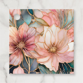 Kleurrijke Floral Ink Art Gift Labels