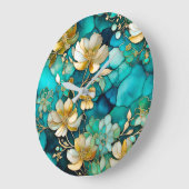 Kleurrijke Floral Ink Art Wall Clock Grote Klok (Hoek)