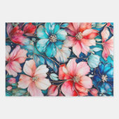 Kleurrijke Floral Ink Art Wrapping Paper Sheets (Voorkant 2)
