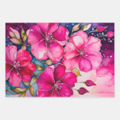 Kleurrijke Floral Ink Art Wrapping Paper Sheets (Voorkant 3)