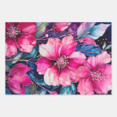 Kleurrijke Floral Ink Art Wrapping Paper Sheets (Voorkant 2)