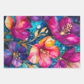 Kleurrijke Floral Ink Art Wrapping Paper Sheets (Voorkant)