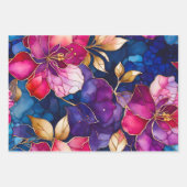 Kleurrijke Floral Ink Art Wrapping Paper Sheets (Voorkant 3)