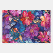 Kleurrijke Floral Ink Art Wrapping Paper Sheets (Voorkant)