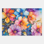 Kleurrijke Floral Ink Art Wrapping Paper Sheets (Voorkant 2)