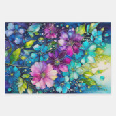 Kleurrijke Floral Ink Art Wrapping Paper Sheets (Voorkant 2)