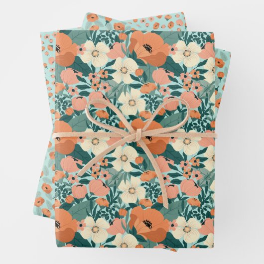 Kleurrijke Floral Inpakpapier Vel (In situ)