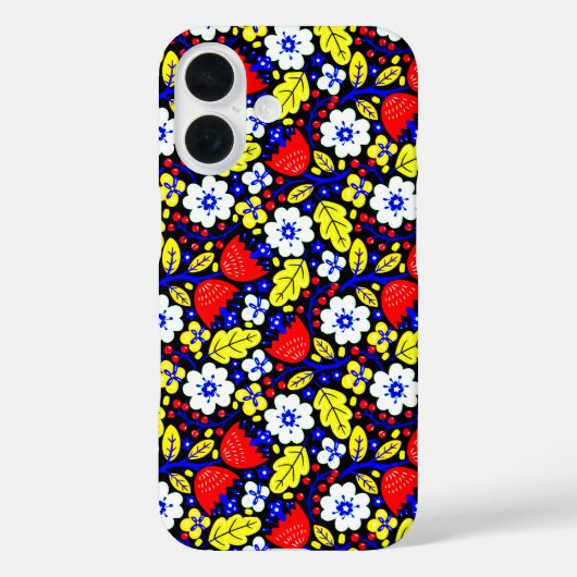 Kleurrijke Floral iPhone 16 Hoesje – Natuur’s Art (Achterkant)
