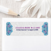 Kleurrijke  Floral Lace White Achtergrond Etiket (Insitu)