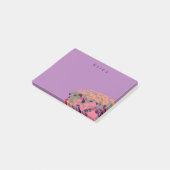 Kleurrijke Floral Let's Bloom + aangepaste naam Post-it® Notes (Schuin)