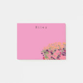Kleurrijke Floral Let's Bloom + aangepaste naam Post-it® Notes (Voorkant)