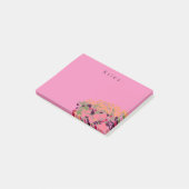 Kleurrijke Floral Let's Bloom + aangepaste naam Post-it® Notes (Schuin)