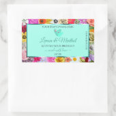 Kleurrijke Floral Light Blauwgroen Product Labels  (Tas)