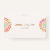 Kleurrijke Floral Lotus Flower Badge (Voorkant)