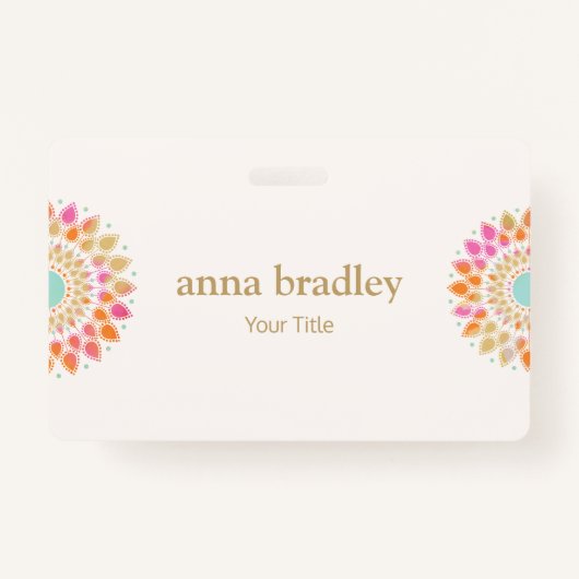 Kleurrijke Floral Lotus Flower Badge (Voorkant)